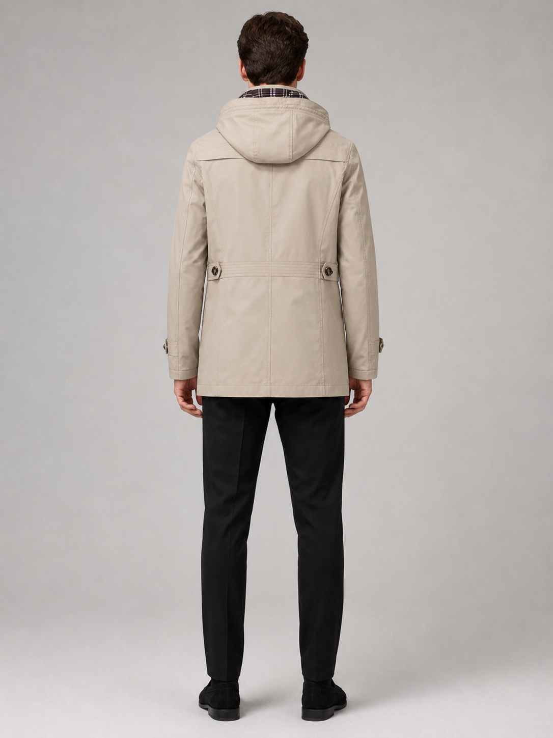 Men’s beige thick cotton trench coat comfortable casual layer for outdoor and commuting outfits