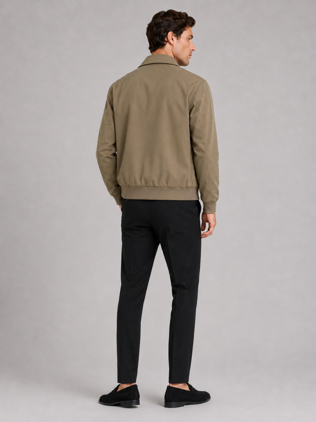 Men’s khaki casual jacket comfortable outerwear layer for office and smart casual outfits