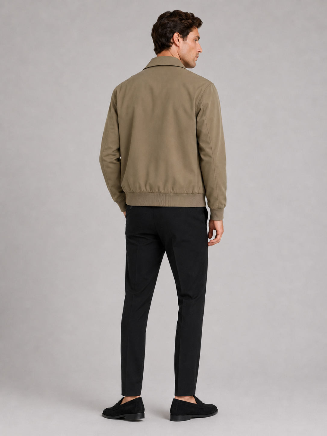 Men’s khaki casual jacket comfortable outerwear layer for office and smart casual outfits