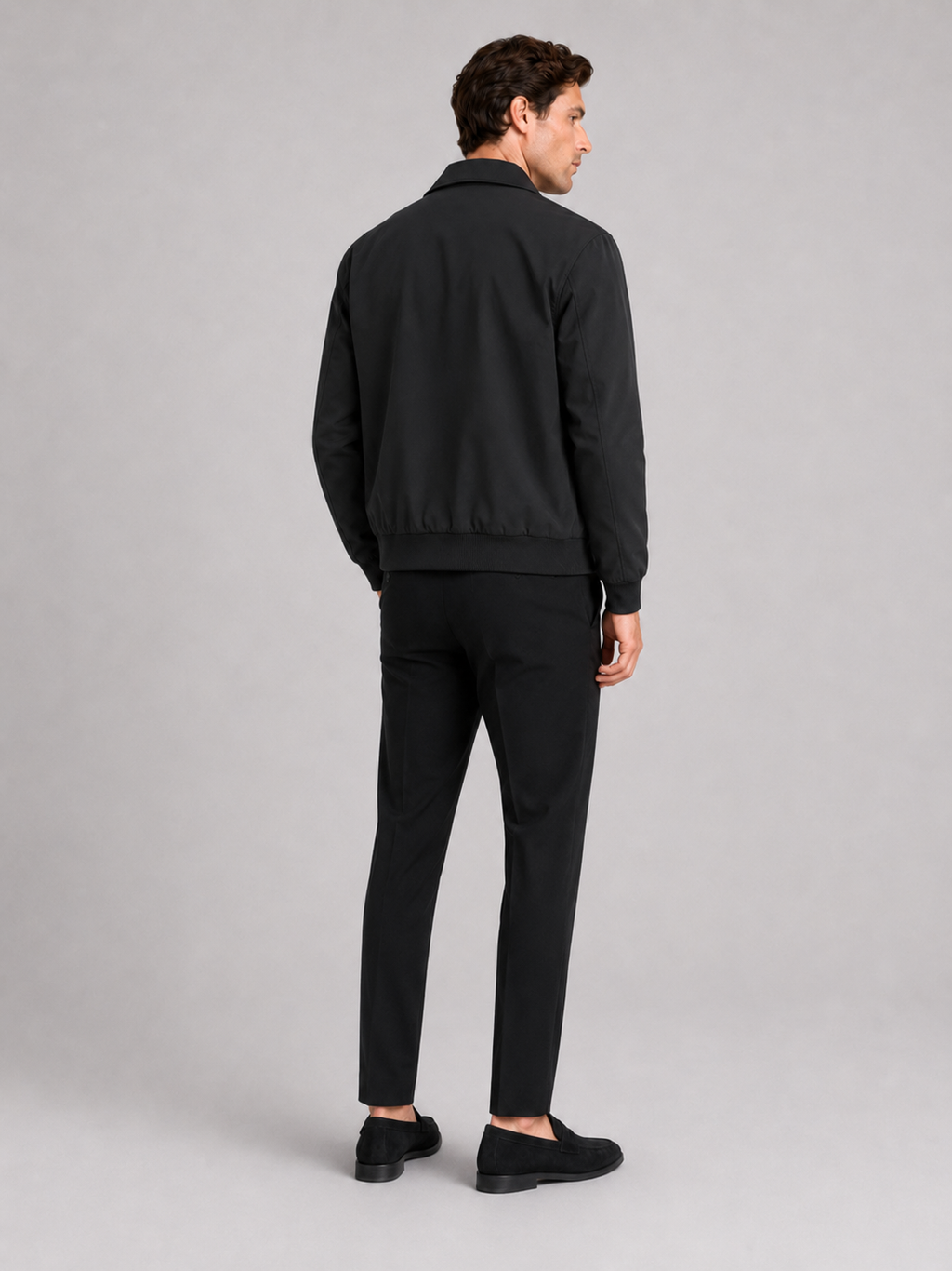 Men’s black casual jacket comfortable outerwear layer for office and smart casual outfits