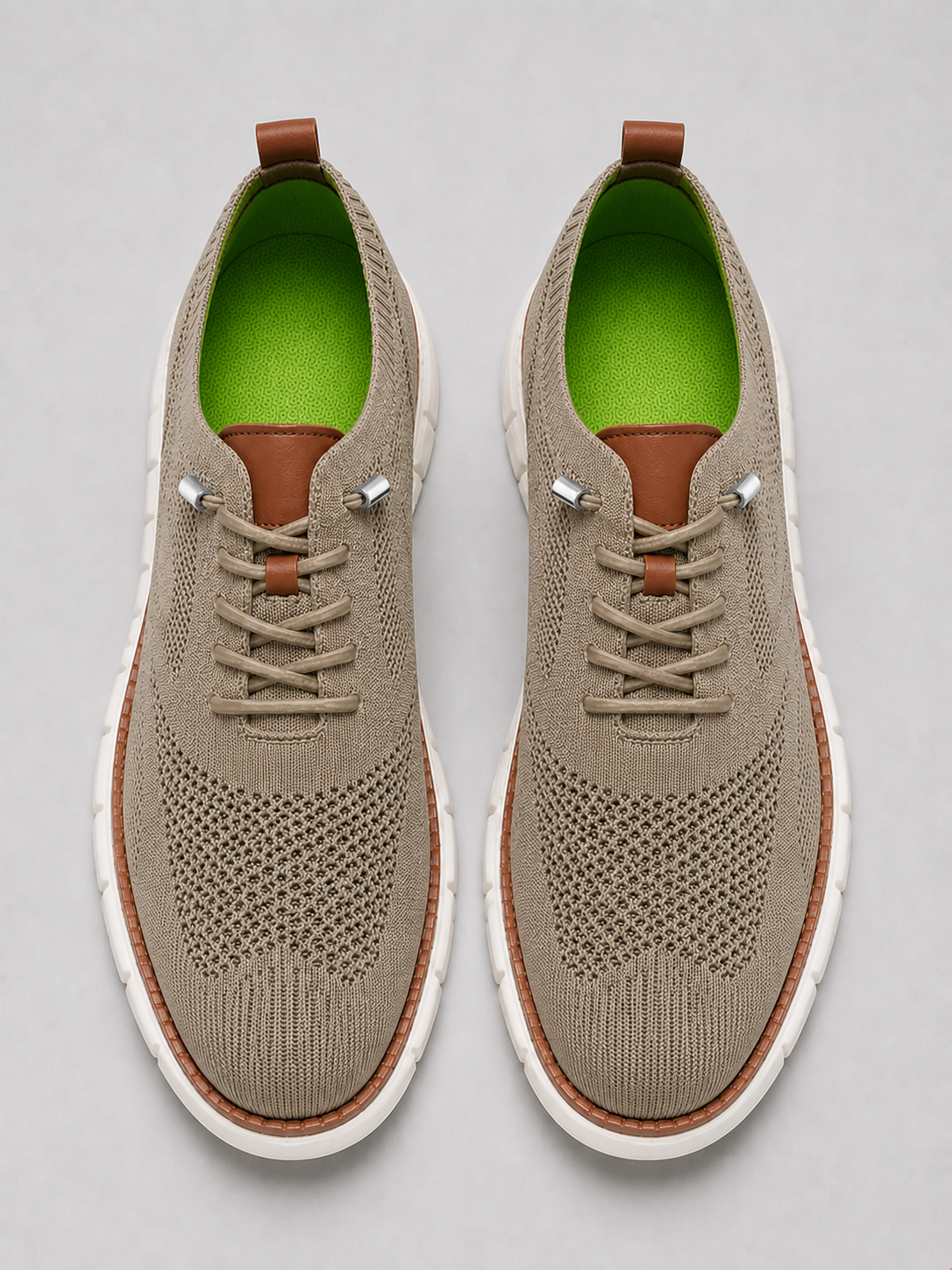 Men’s khaki breathable casual sneakers comfortable walking shoes for summer outfits