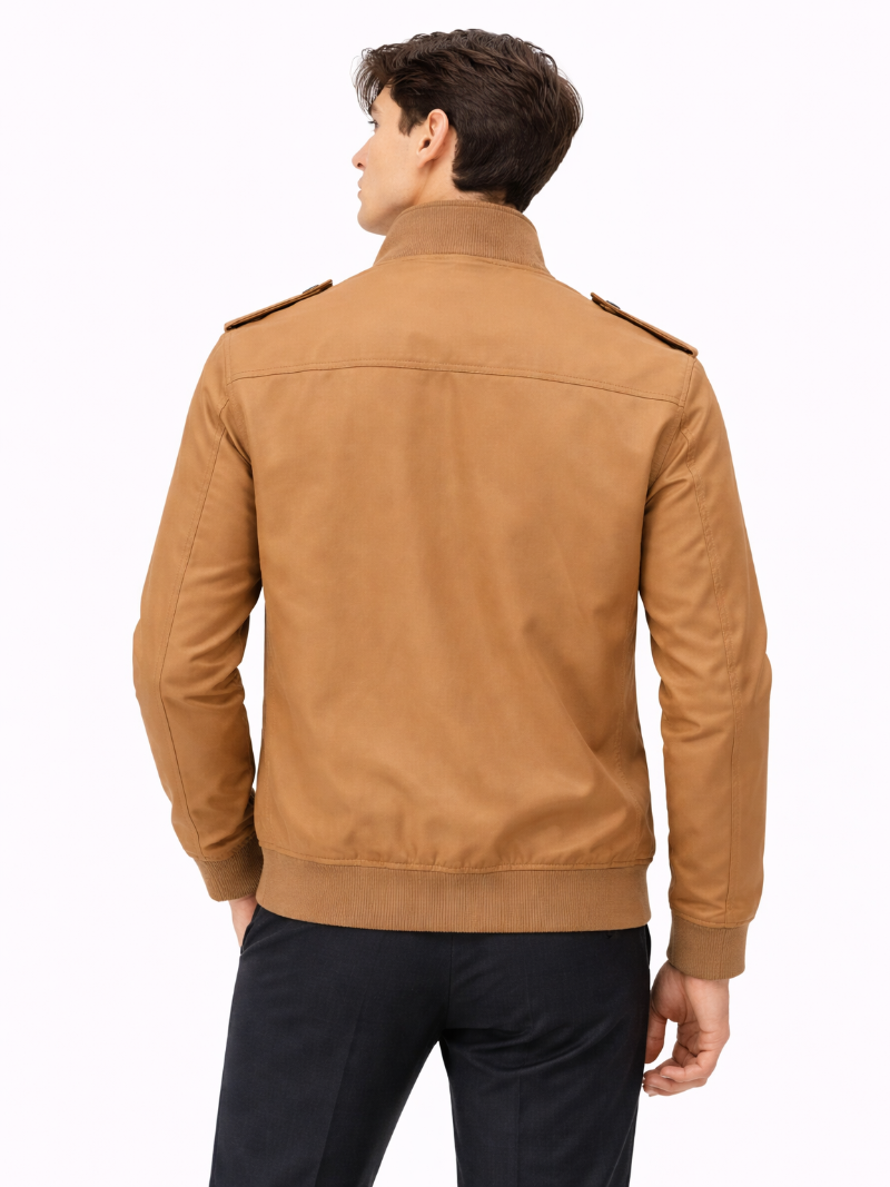 Men’s Stand Collar Trench Jacket Slim Fit Lightweight Business Coat Tailored Outerwear for Office, Travel and Smart Casual Wear