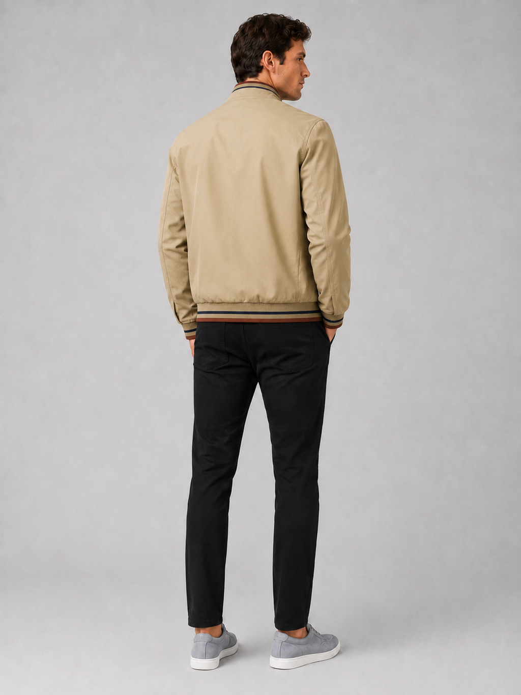 Men’s khaki reversible bomber jacket comfortable streetwear layer for casual outfits