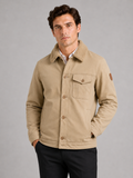 Men wearing khaki fleece fall jacket thick warm windproof winter coat with fur collar