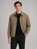 Men wearing khaki lapel fall jacket solid color lightweight casual business style