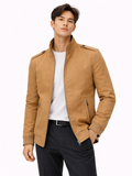 Men’s Stand Collar Trench Jacket Slim Fit Lightweight Business Coat Tailored Outerwear for Office, Travel and Smart Casual Wear