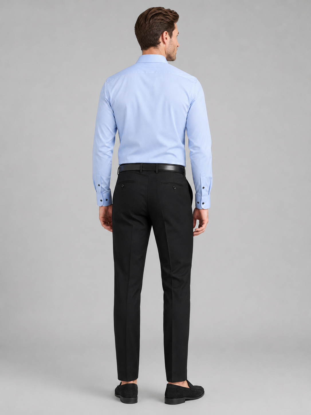 Men’s light blue non iron stretch shirt comfortable professional top for office and everyday outfits