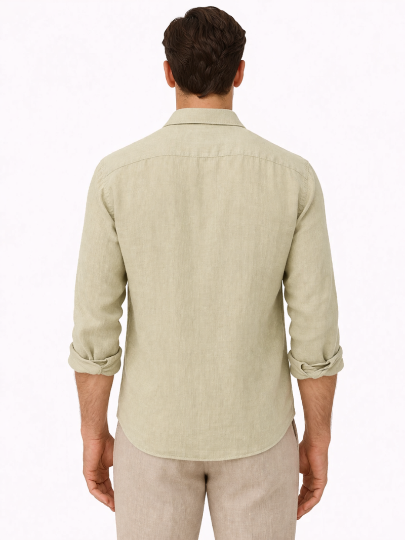 Mint green linen shirt for men soft breathable fabric lightweight comfortable casual outfit