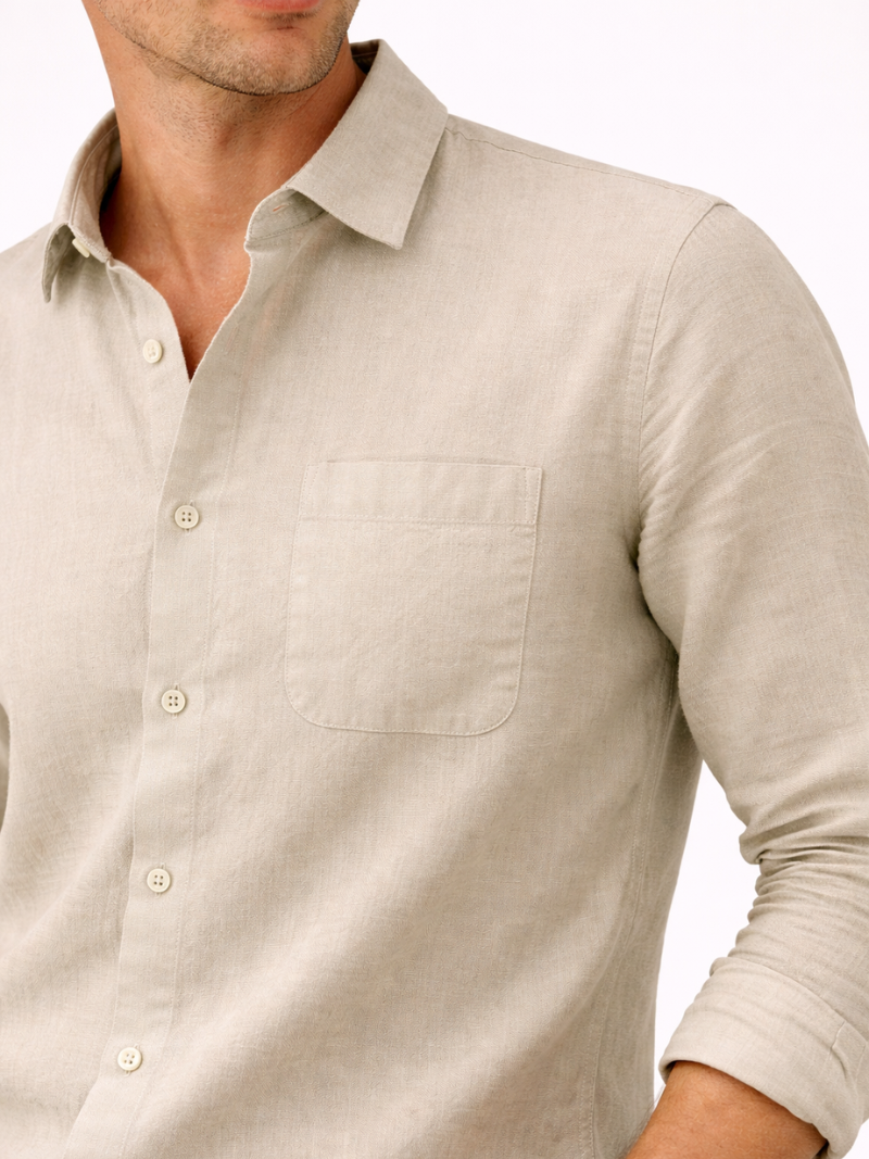 Men’s mint green linen shirt lightweight breathable relaxed fit vacation and summer wear