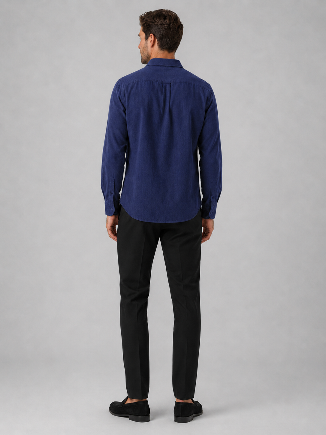 Men’s navy casual shirt comfortable lightweight layer for relaxed summer outfits