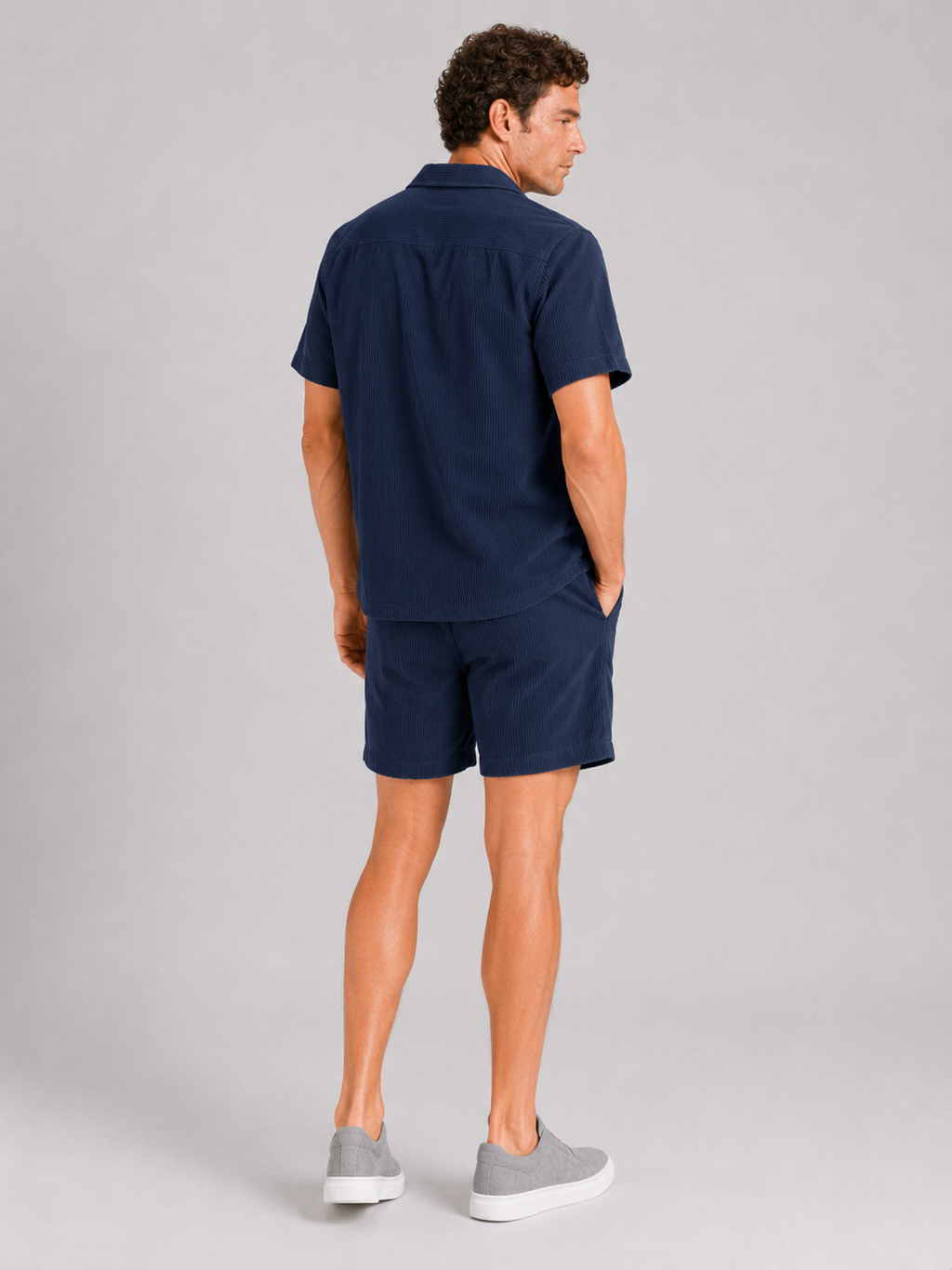 Men’s navy summer co ord set comfortable vacation outfit for casual and resort wear