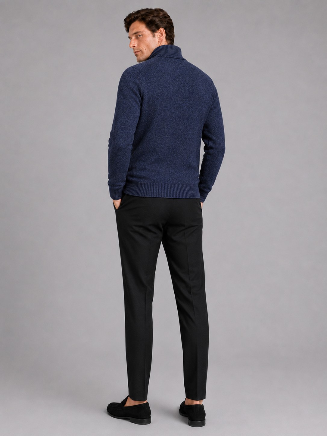 Men’s Knit Stand Collar Full Zip Thick Warm Fall Winter Sweater for Casual and Everyday Wear