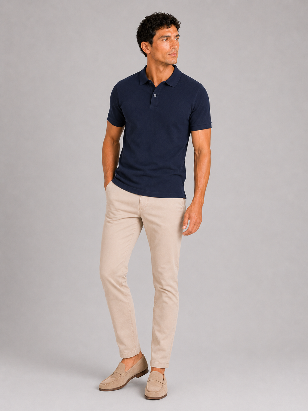 Navy short sleeve polo shirt for men lightweight breathable golf and summer wear