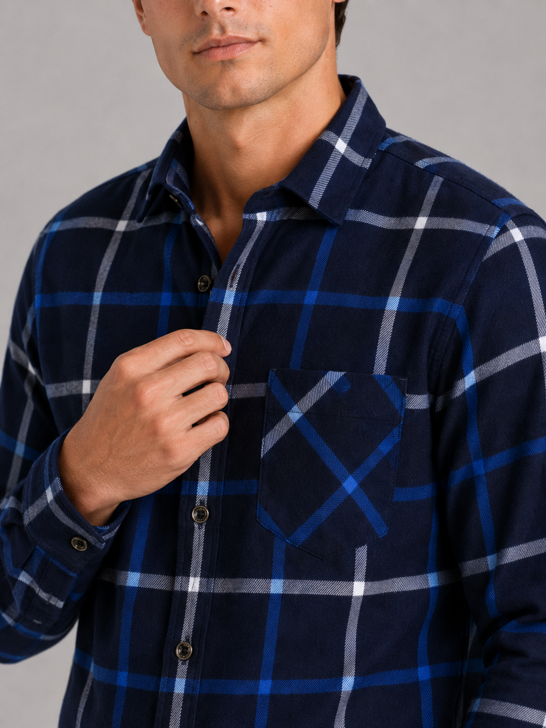 Men’s Flannel Shirt Fleece Lined Plaid Long Sleeve Thick Fall Winter Button-Up for Casual and Outdoor Wear
