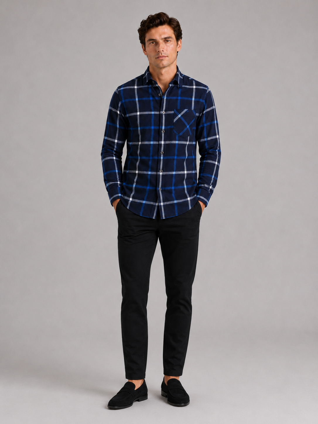 Men’s Flannel Shirt Fleece Lined Plaid Long Sleeve Thick Fall Winter Button-Up for Casual and Outdoor Wear