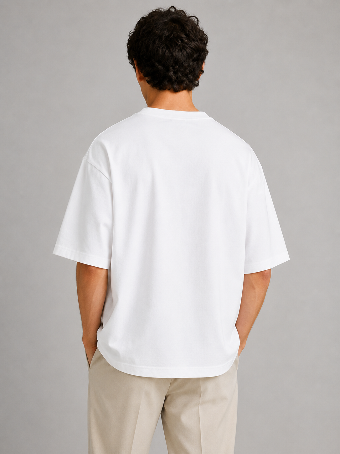 Men’s white relaxed fit t shirt short sleeve lightweight comfortable summer basic top