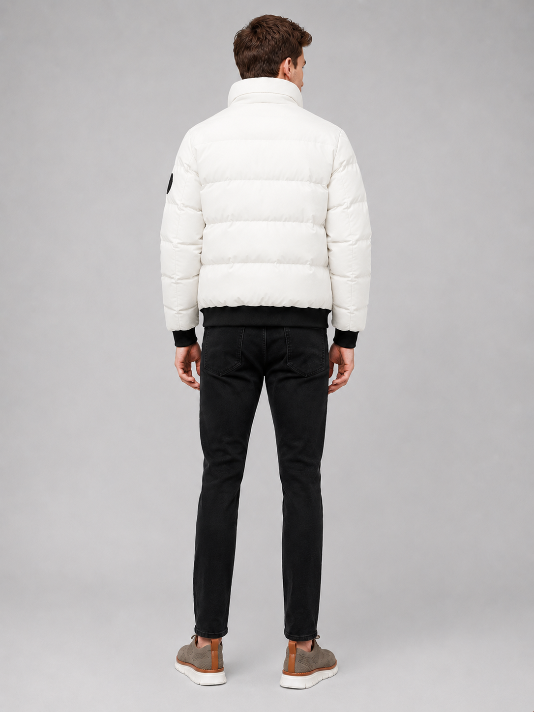 Men’s Puffer Jacket Thick Warm Solid Color Zip-Up Winter Casual Coat for Everyday Wear