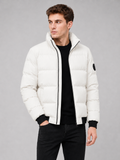 Men’s Puffer Jacket Thick Warm Solid Color Zip-Up Winter Casual Coat for Everyday Wear