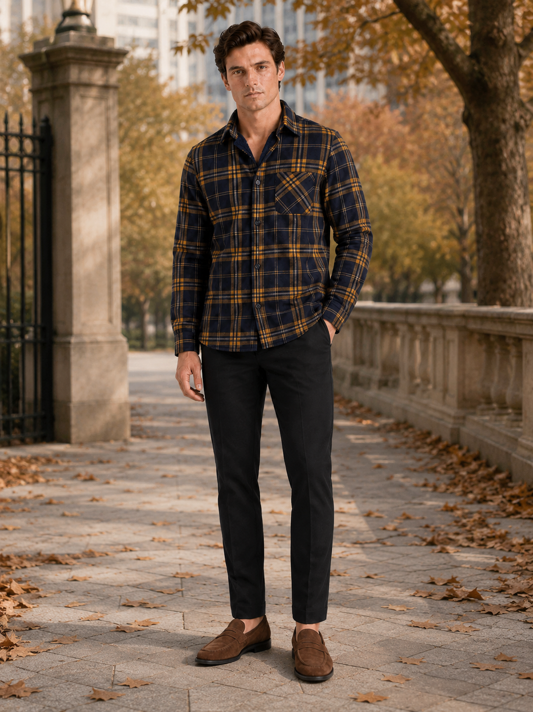 Men’s Flannel Shirt Fleece Lined Plaid Long Sleeve Thick Fall Winter Button-Up for Casual and Outdoor Wear